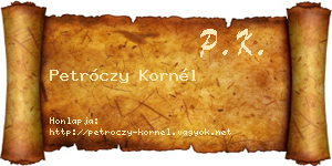 Petróczy Kornél névjegykártya