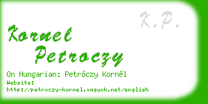 kornel petroczy business card