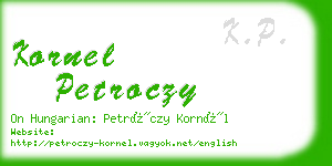 kornel petroczy business card